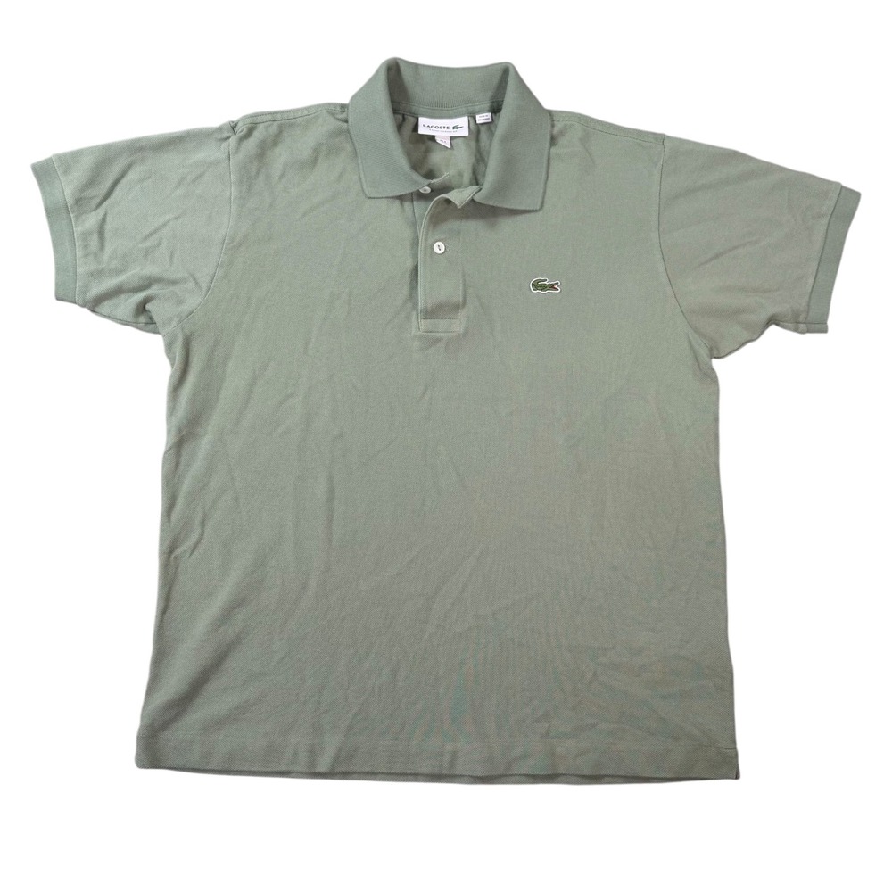 Lacoste Mens L1212 Classic Fit Green Pique Cotton Short Sleeve Polo Shirt Size M